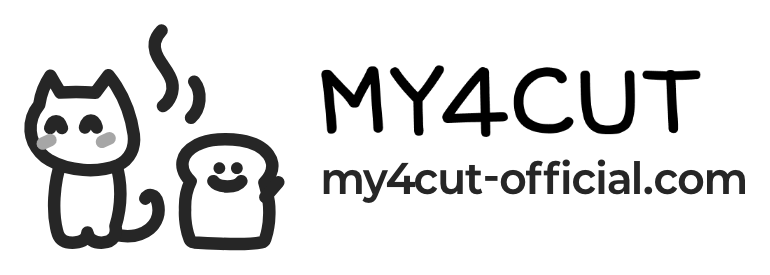 Official signature with Bbangnyang, Sikppang, the MY4CUT wordmark and my4cut-official.com